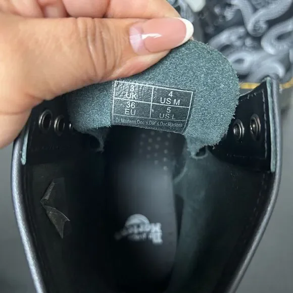 NEW Dr. Martens 1460 Wild Serpant Smooth Black Leather Boots Size 5 Women’s - Picture 7 of 9